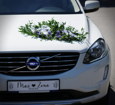 Dekoracja samochodu rustykalna wrzosy