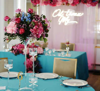 bukiety turkusowe i fuksja