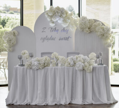 ścianka dla państwa młodych elegancka glamour