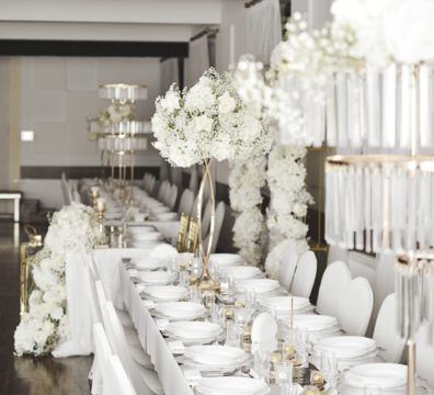 blaty lustrzane na wesele, złote kwietniki rybki, elipsa