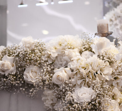 inicjały podświetlane na wesele, ścianka panelowa glamour