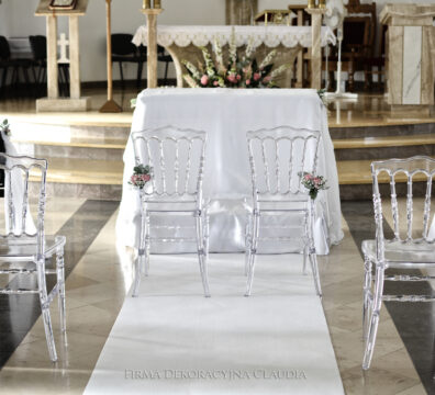Krzesło przezroczyste, krzesła transparentne dekoracja ślubu